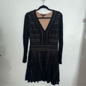 EUC BCBG MAXAZRIA Black Long Sleeve Mini Dress Cocktail Meduim